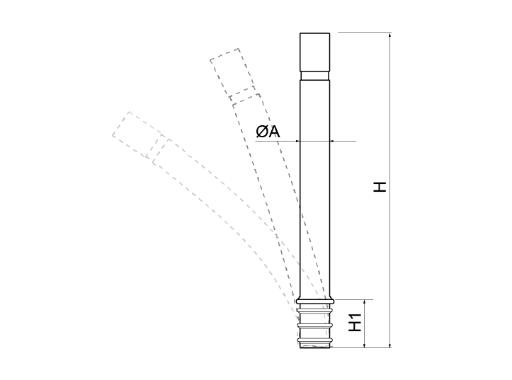 Street furniture with benches, litter bins, bollards, planters and equipment , Invisible family products , HFLEXLEDP Bollard Flexible with LED and Base Plate ,