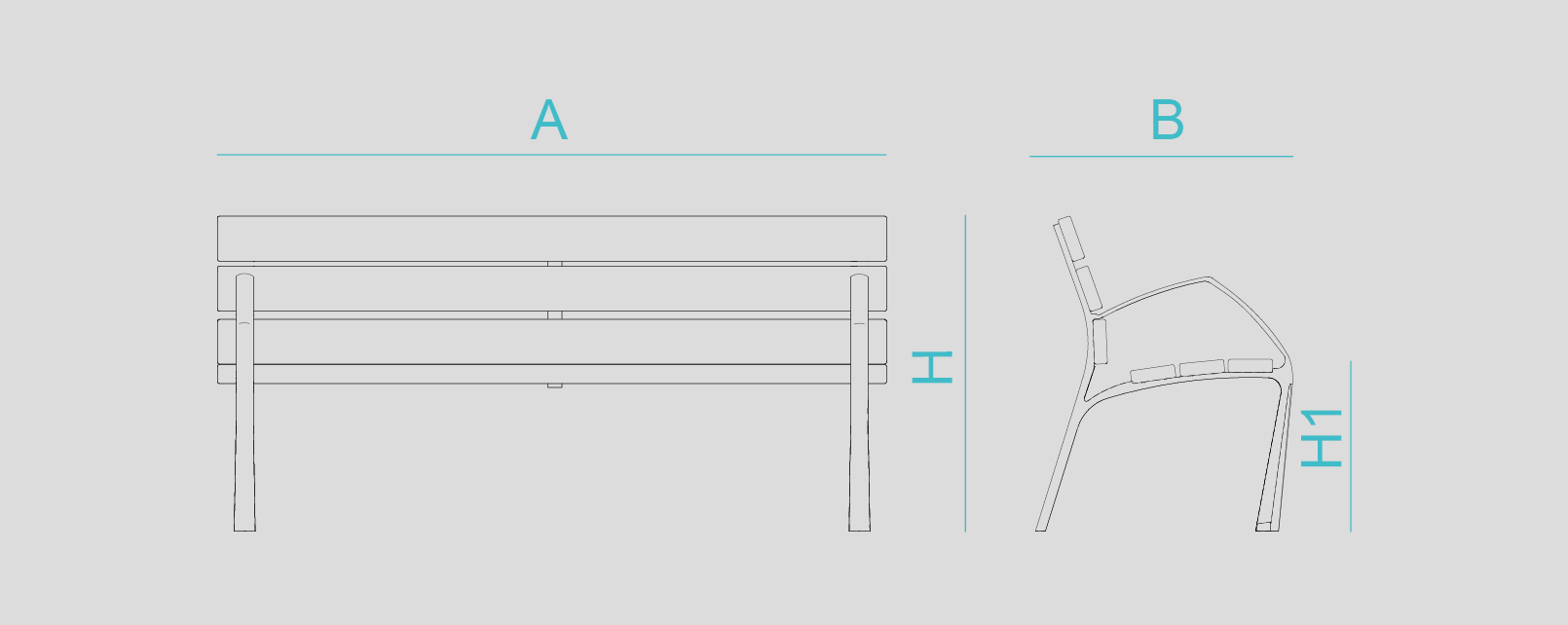 Street furniture with benches, litter bins, bollards, planters and equipment , Benches , UB2A BCN21 LUXE bench ,